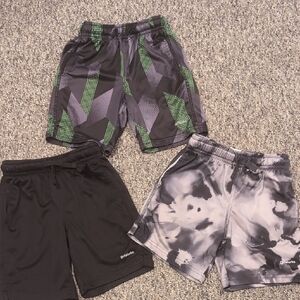 Athletic Works Kids Black & Gray Tie-Dye and Patterned Active Shorts Set